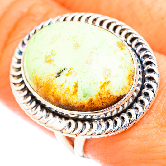 Lemon Chrysoprase Rings handcrafted by Ana Silver Co - RING119153