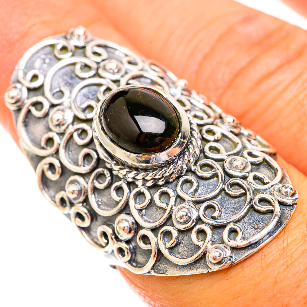 Green Tourmaline Rings handcrafted by Ana Silver Co - RING119156