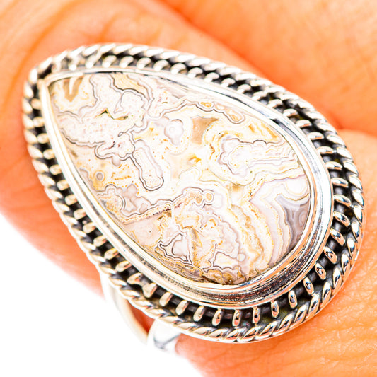 Laguna Lace Agate Rings handcrafted by Ana Silver Co - RING119167