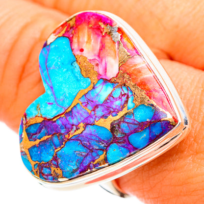 Kingman Pink Dahlia Turquoise Rings handcrafted by Ana Silver Co - RING119171