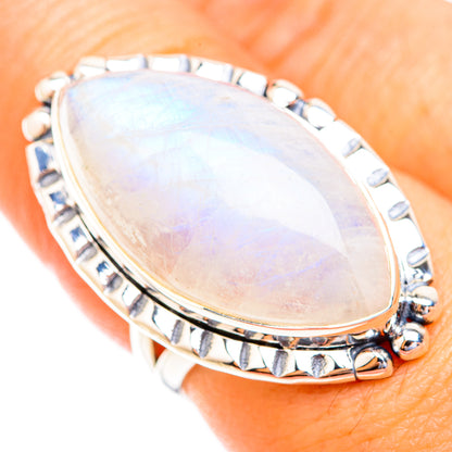 Rainbow Moonstone Rings handcrafted by Ana Silver Co - RING119190