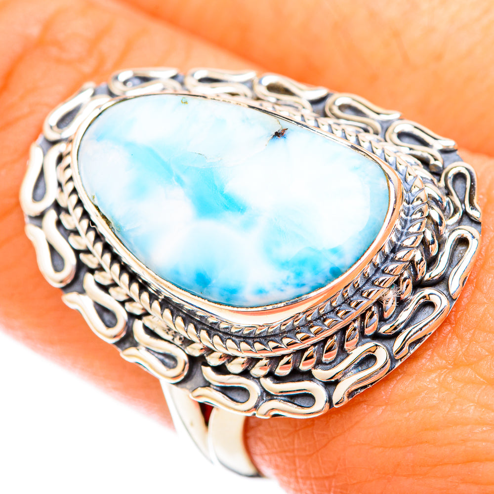 Larimar Rings handcrafted by Ana Silver Co - RING119196