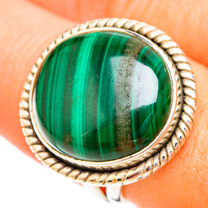 Malachite Rings handcrafted by Ana Silver Co - RING119217