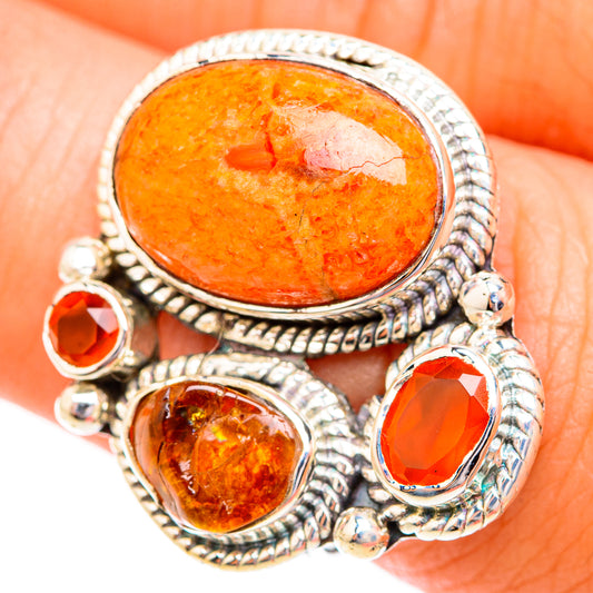 Sponge Coral, Carnelian Rings handcrafted by Ana Silver Co - RING119223