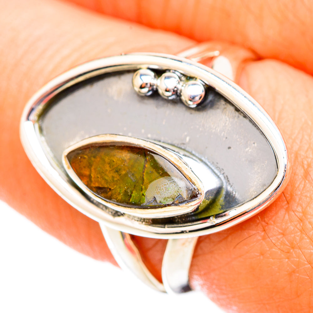 Ammolite Rings handcrafted by Ana Silver Co - RING119234