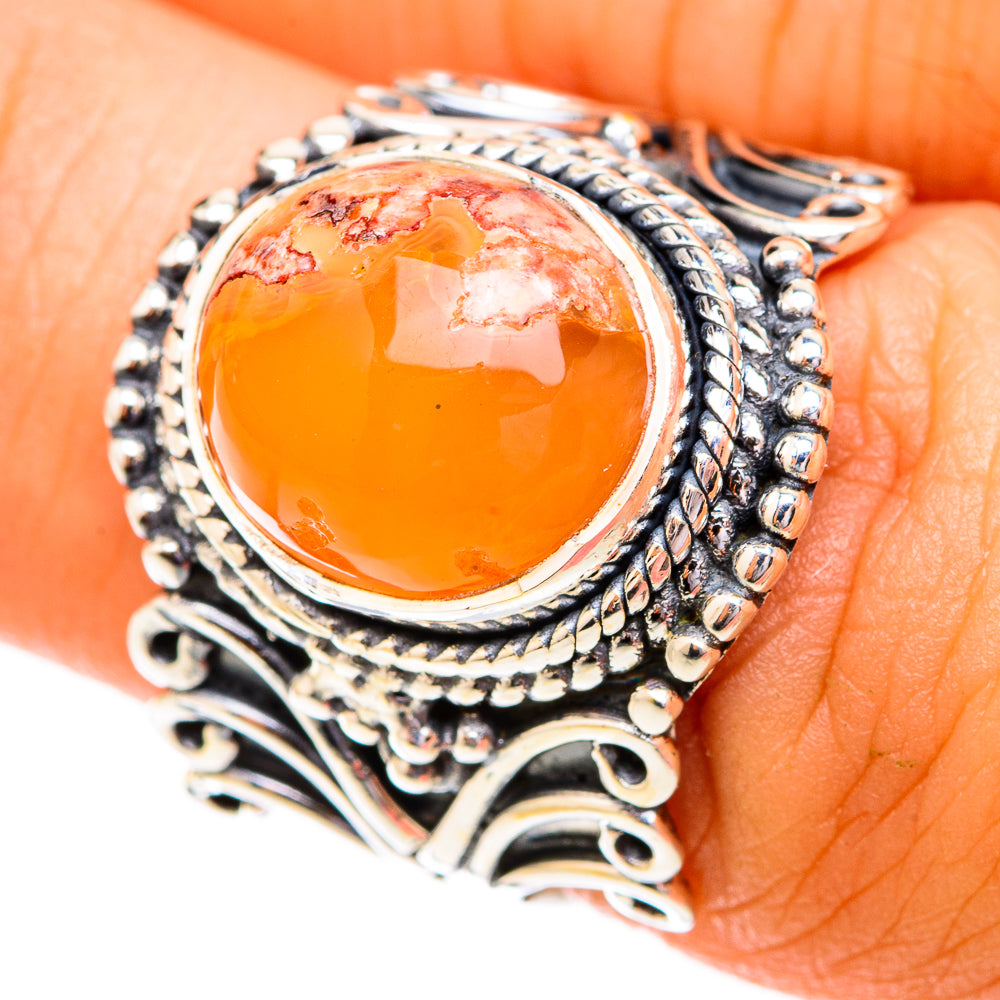 Mexican Fire Opal Rings handcrafted by Ana Silver Co - RING119237
