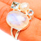 Rainbow Moonstone, Blue Topaz, Cultured Pearl Rings handcrafted by Ana Silver Co - RING119262