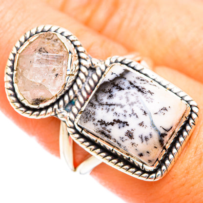 Dendritic Opal, Herkimer Diamond Rings handcrafted by Ana Silver Co - RING119263