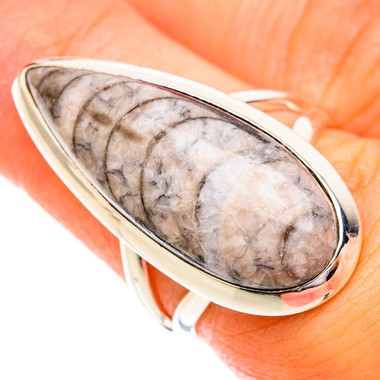 Orthoceras Fossil Rings handcrafted by Ana Silver Co - RING119266