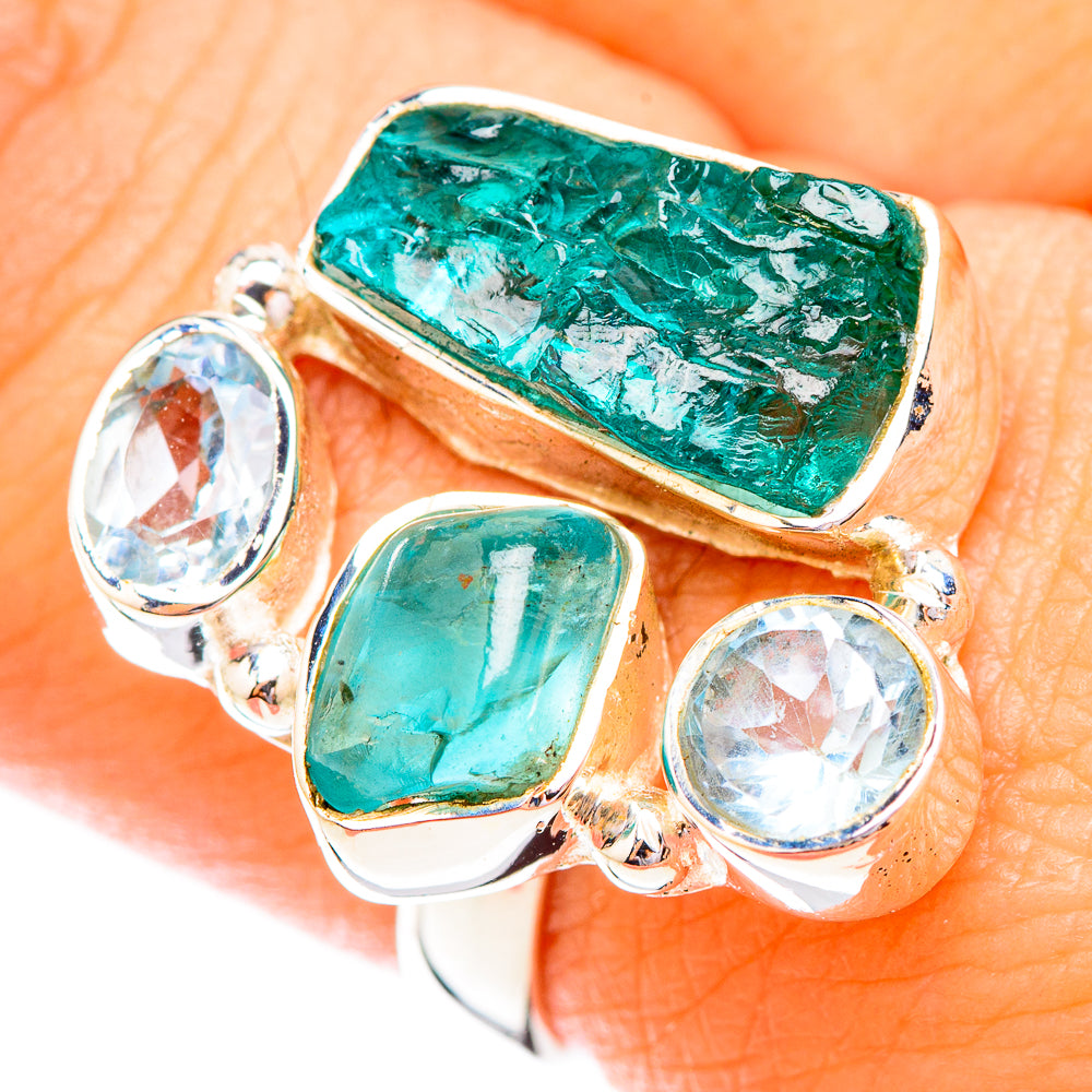 Apatite, Blue Topaz Rings handcrafted by Ana Silver Co - RING119273