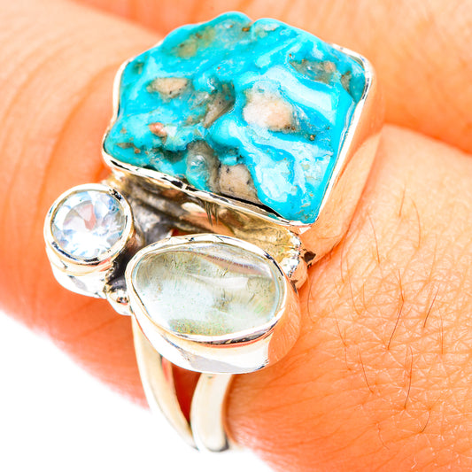 Turquoise, Aquamarine, Blue Topaz Rings handcrafted by Ana Silver Co - RING119294