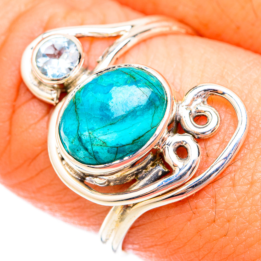 Apatite, Blue Topaz Rings handcrafted by Ana Silver Co - RING119295