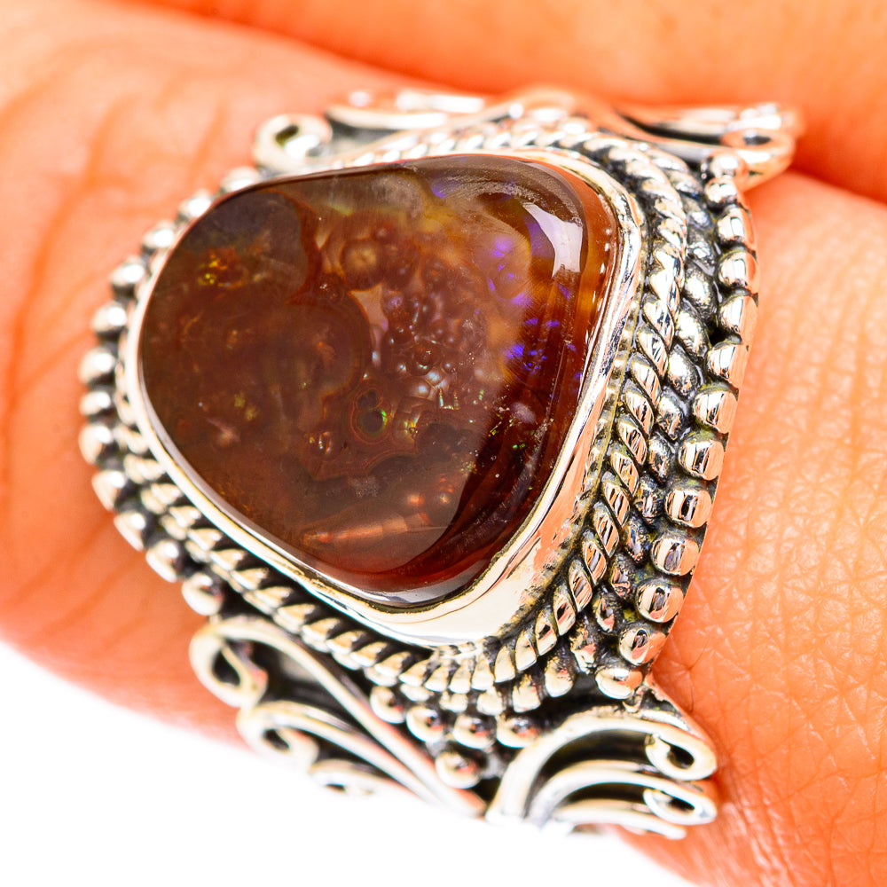 Mexican Fire Agate Rings handcrafted by Ana Silver Co - RING119305