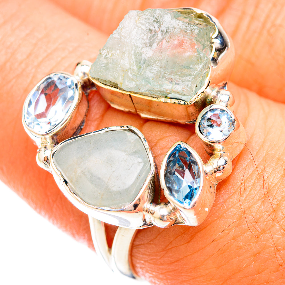 Aquamarine, Blue Topaz Rings handcrafted by Ana Silver Co - RING119319