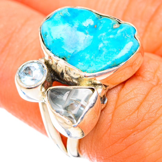 Turquoise, Blue Topaz Rings handcrafted by Ana Silver Co - RING119321