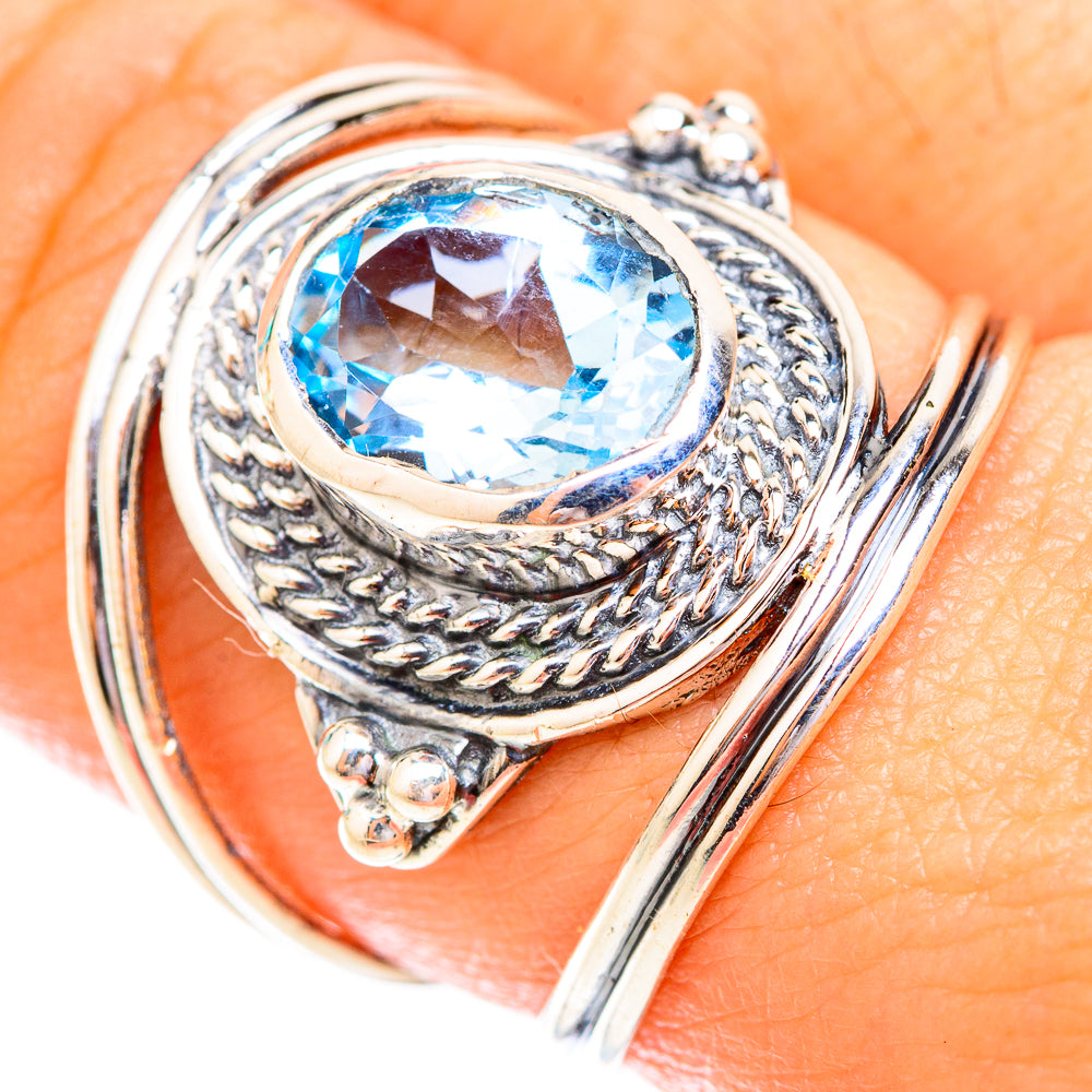 Blue Topaz Rings handcrafted by Ana Silver Co - RING119323