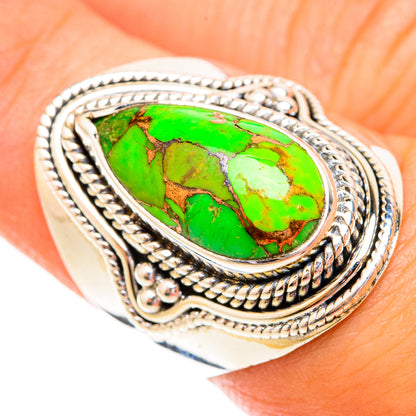 Green Copper Composite Turquoise Rings handcrafted by Ana Silver Co - RING119325