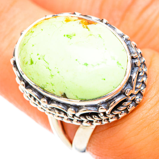 Lemon Chrysoprase Rings handcrafted by Ana Silver Co - RING119326