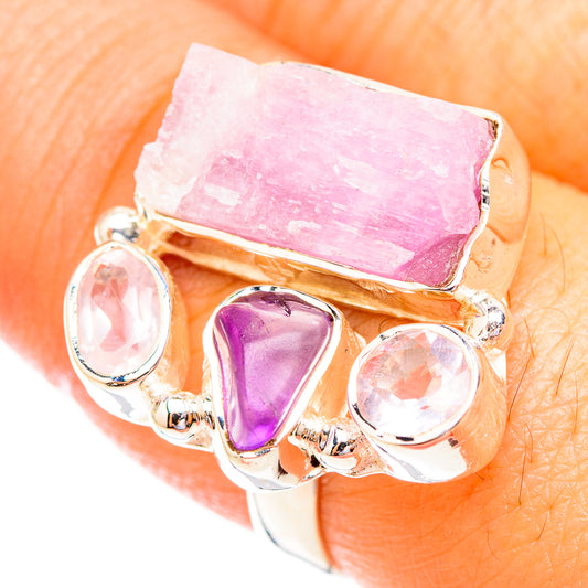 Kunzite, Amethyst, Rose Quartz Rings handcrafted by Ana Silver Co - RING119332