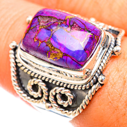 Purple Copper Composite Turquoise Rings handcrafted by Ana Silver Co - RING119335