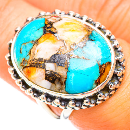 Spiny Oyster Turquoise Rings handcrafted by Ana Silver Co - RING119342