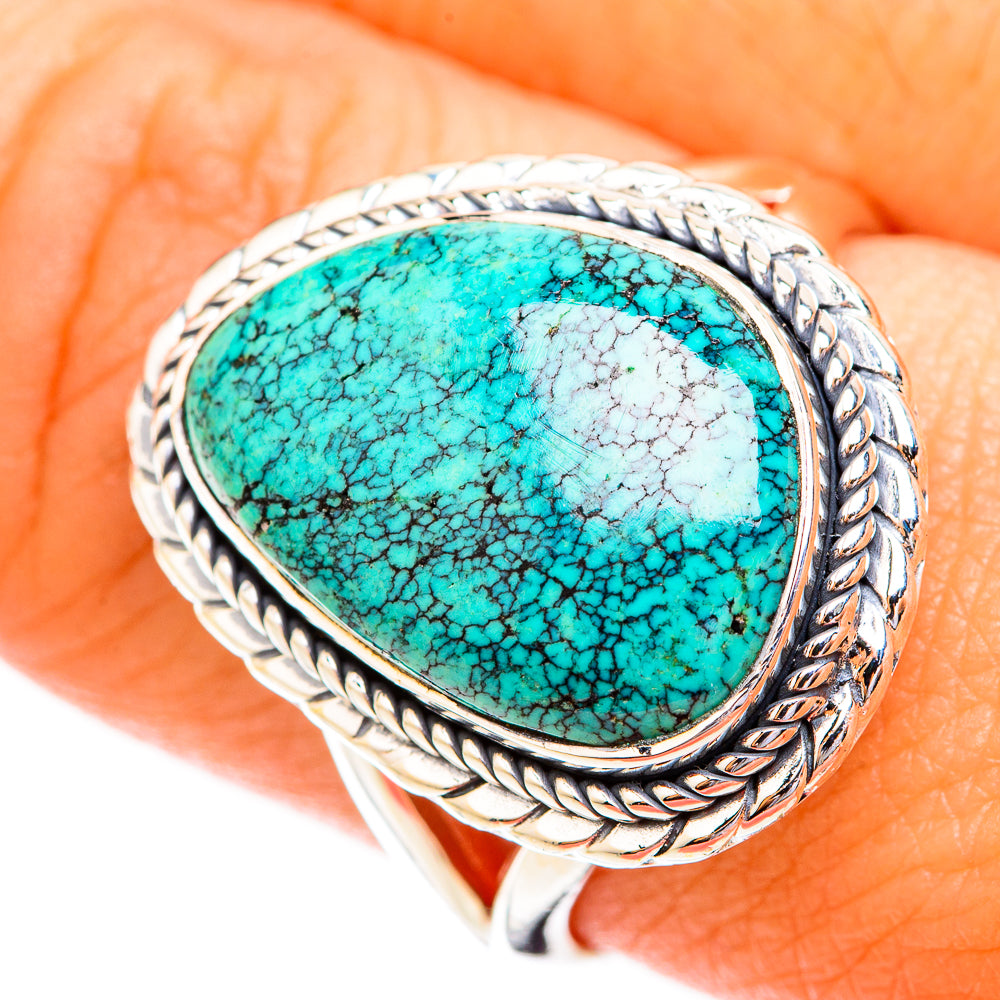Tibetan Turquoise Rings handcrafted by Ana Silver Co - RING119352