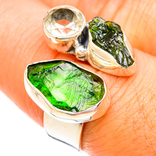 Chrome Diopside, Green Amethyst Rings handcrafted by Ana Silver Co - RING119355