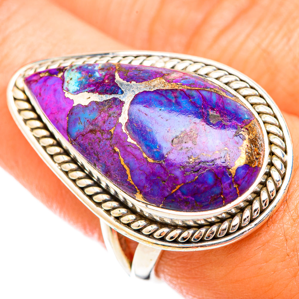 Purple Copper Composite Turquoise Rings handcrafted by Ana Silver Co - RING119366