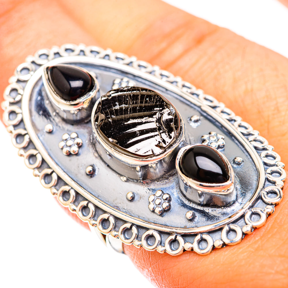Shungite, Black Onyx Rings handcrafted by Ana Silver Co - RING119368
