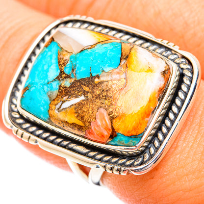 Spiny Oyster Turquoise Rings handcrafted by Ana Silver Co - RING119377