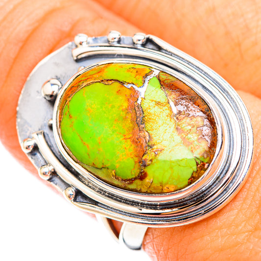 Green Copper Composite Turquoise Rings handcrafted by Ana Silver Co - RING119396