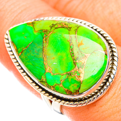 Green Copper Composite Turquoise Rings handcrafted by Ana Silver Co - RING119399