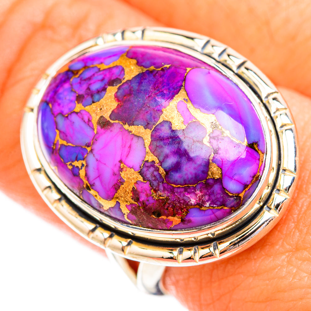 Purple Copper Composite Turquoise Rings handcrafted by Ana Silver Co - RING119416