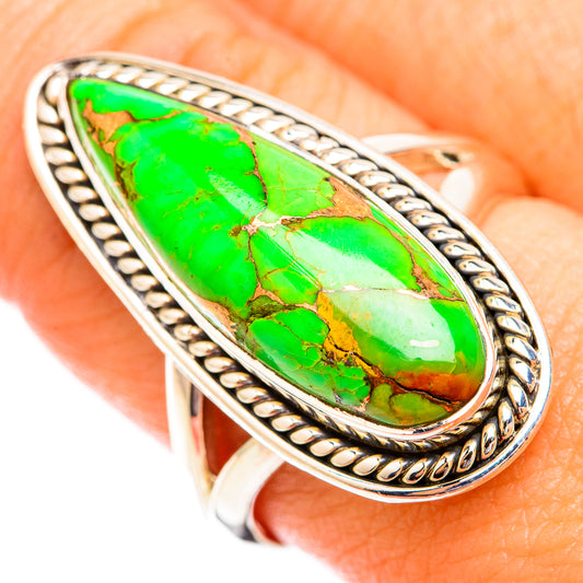 Green Copper Composite Turquoise Rings handcrafted by Ana Silver Co - RING119437
