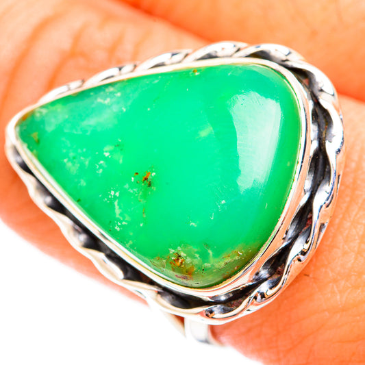 Chrysoprase Rings handcrafted by Ana Silver Co - RING119442