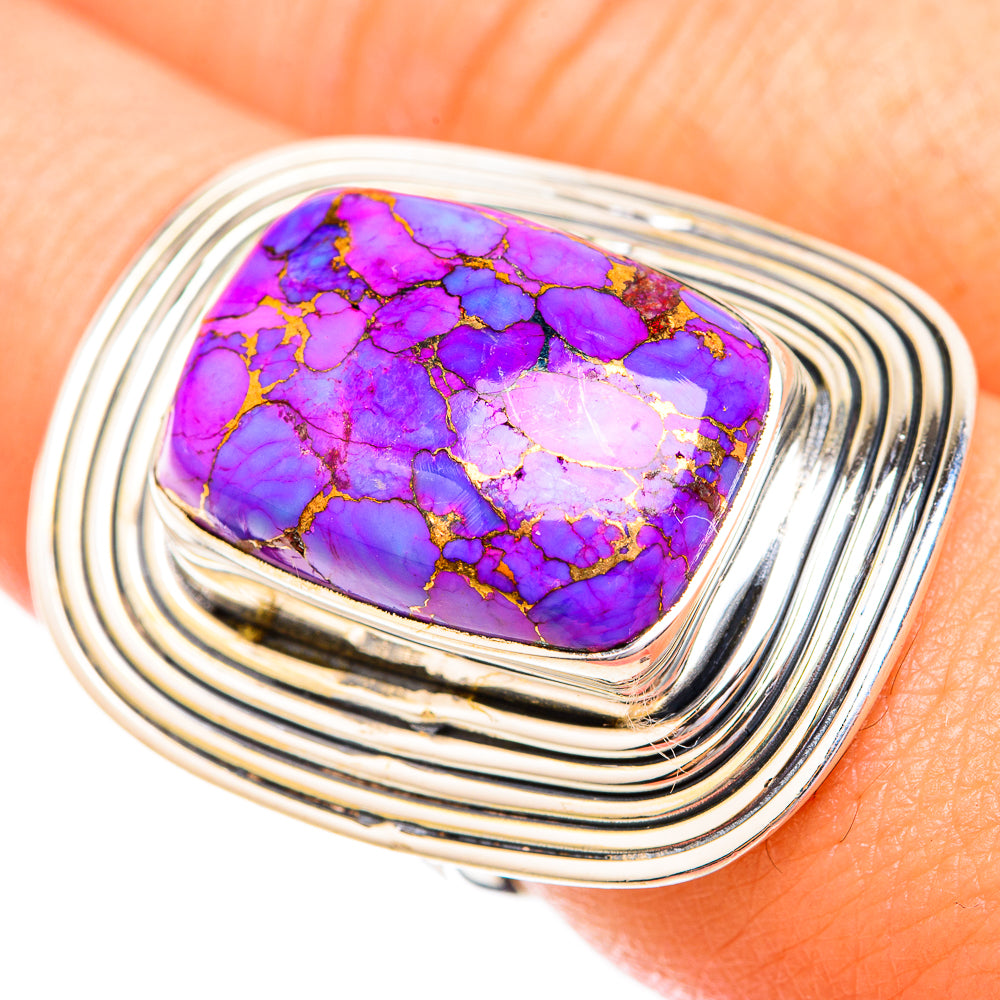 Purple Copper Composite Turquoise Rings handcrafted by Ana Silver Co - RING119455