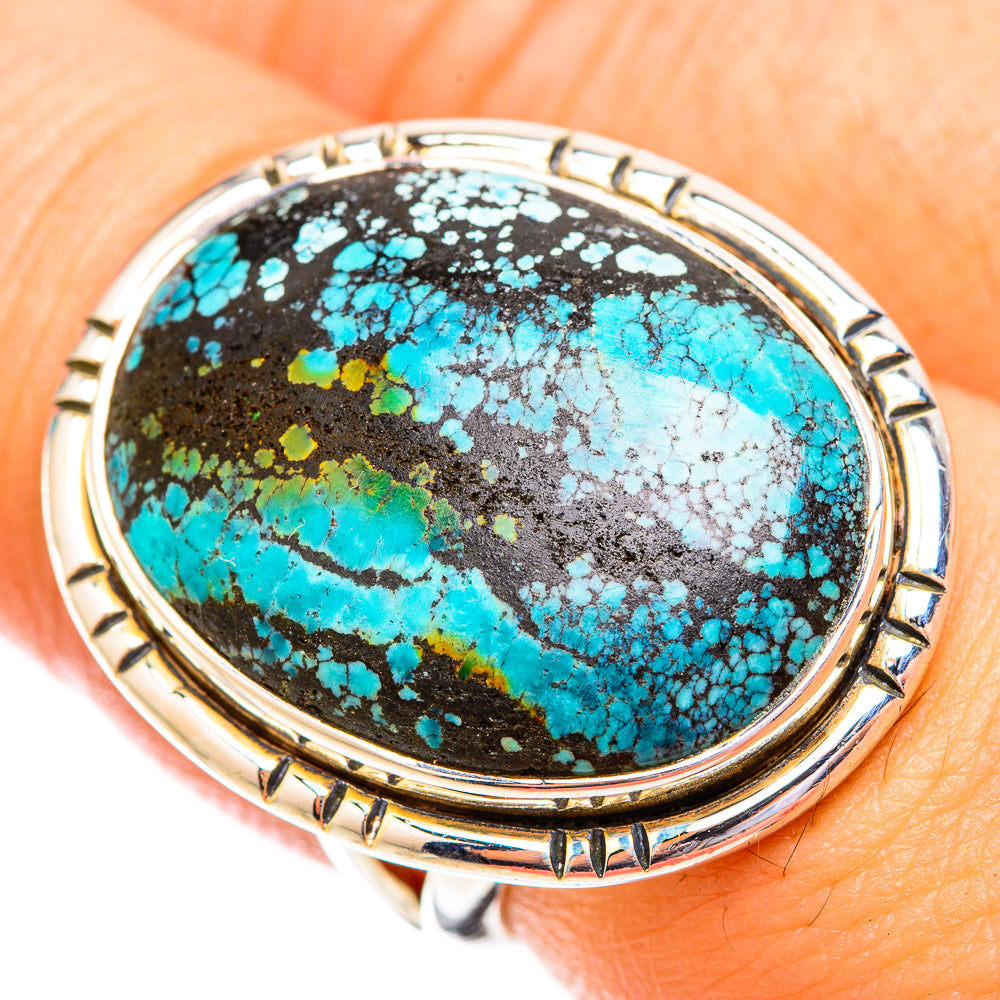 Tibetan Turquoise Rings handcrafted by Ana Silver Co - RING119471