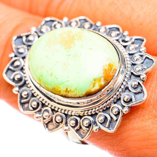 Lemon Chrysoprase Rings handcrafted by Ana Silver Co - RING119474