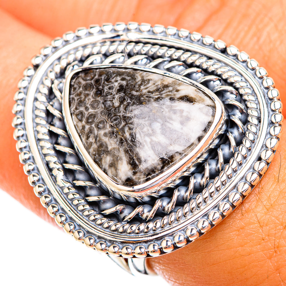 Stingray Coral Rings handcrafted by Ana Silver Co - RING119496