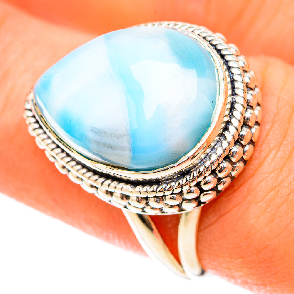 Larimar Rings handcrafted by Ana Silver Co - RING119510