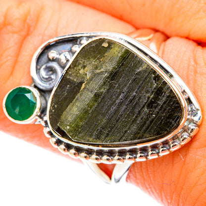 Green Tourmaline Rings handcrafted by Ana Silver Co - RING119518