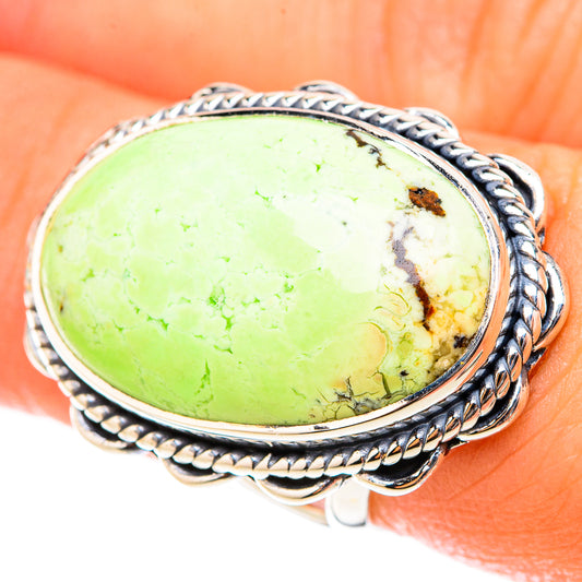Lemon Chrysoprase Rings handcrafted by Ana Silver Co - RING119519