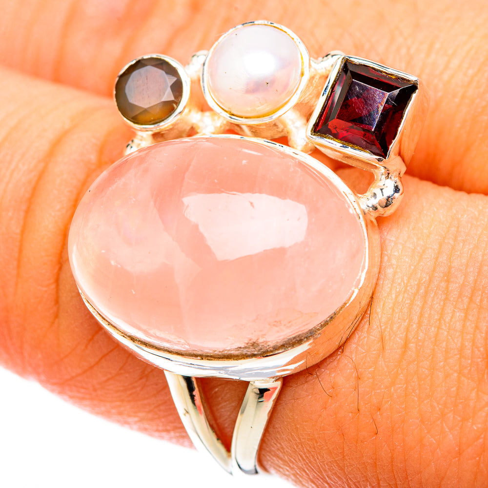 Rose Quartz Rings handcrafted by Ana Silver Co - RING119526