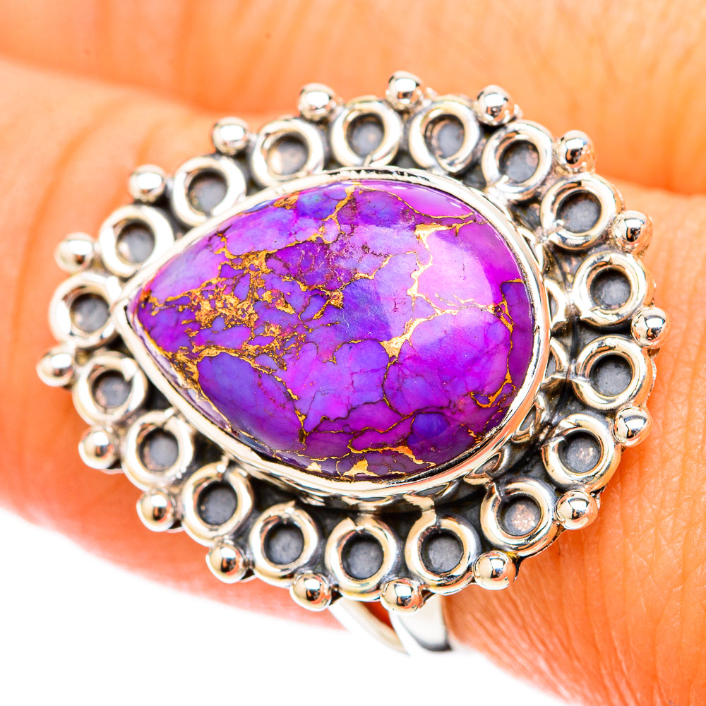Purple Copper Composite Turquoise Rings handcrafted by Ana Silver Co - RING119529