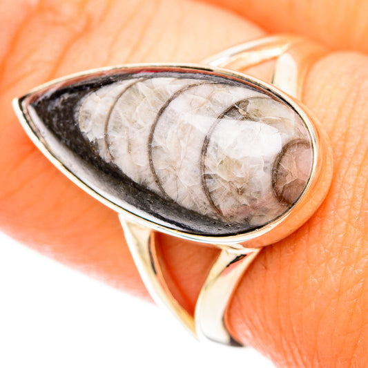 Orthoceras Fossil Rings handcrafted by Ana Silver Co - RING119531