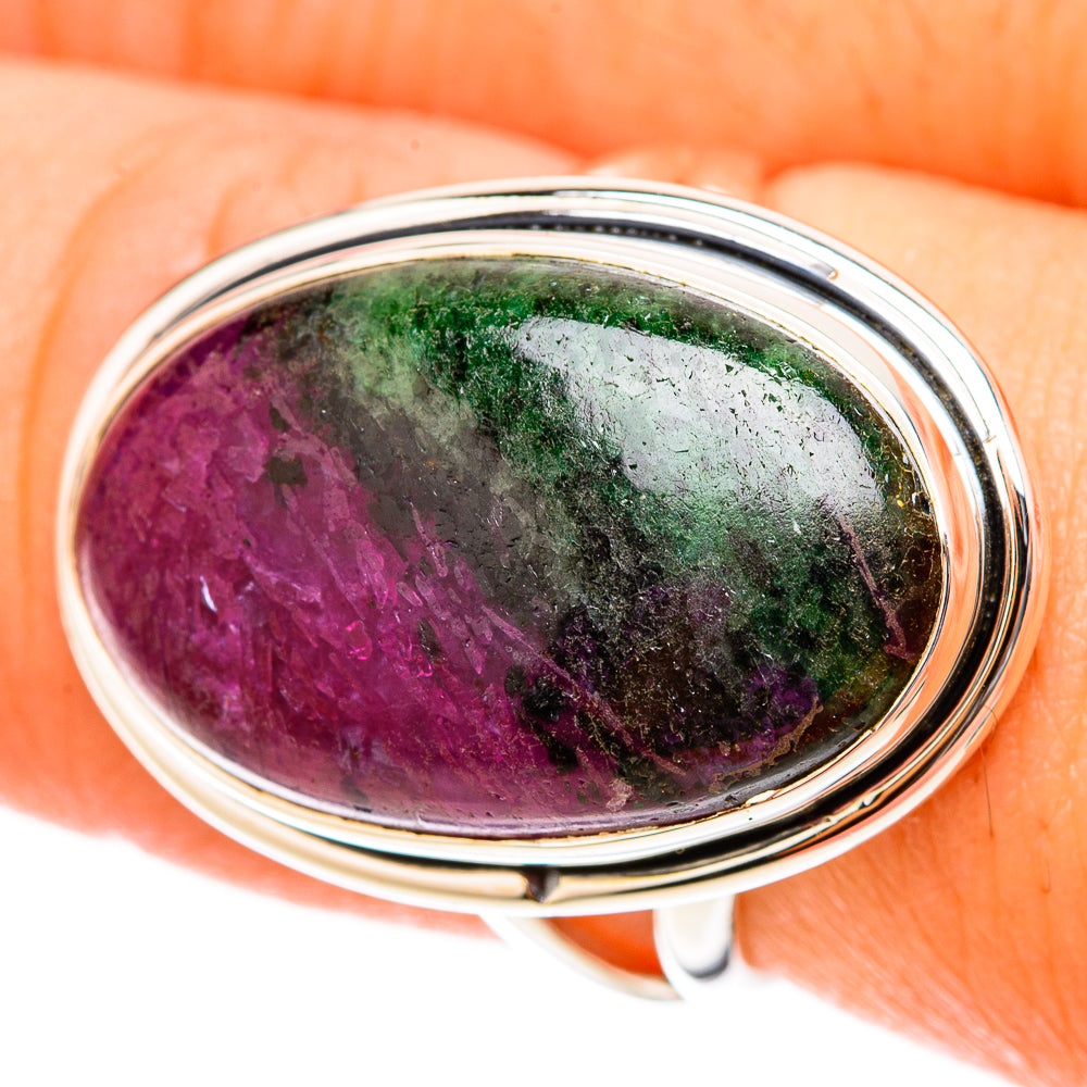 Ruby Zoisite Rings handcrafted by Ana Silver Co - RING119535
