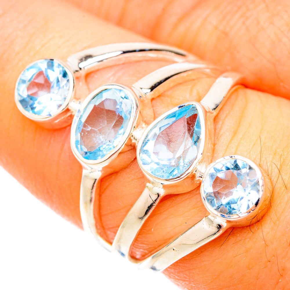Blue Topaz Rings handcrafted by Ana Silver Co - RING119540