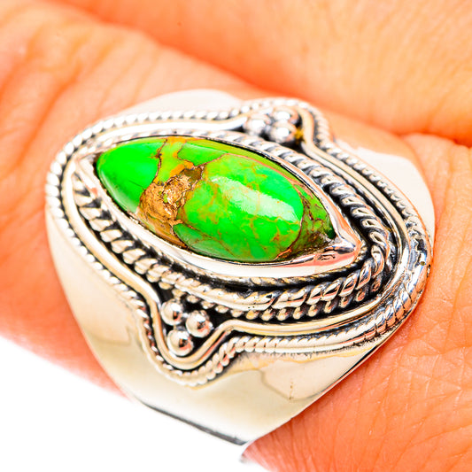 Green Copper Composite Turquoise Rings handcrafted by Ana Silver Co - RING119545