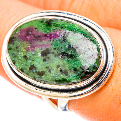 Ruby Zoisite Rings handcrafted by Ana Silver Co - RING119571