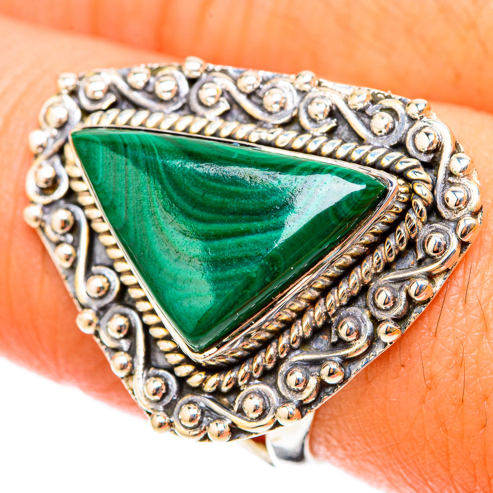 Malachite Rings handcrafted by Ana Silver Co - RING119572